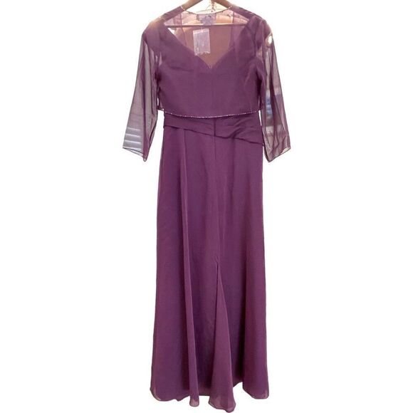 Jade By Jasmine Women's Plum / Purple Chiffon MOB Formal Gown - Size 8 - NWT 🌟 - Picture 9 of 16
